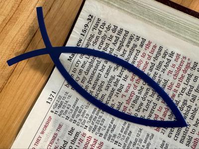 Fish and Cross Bookmark