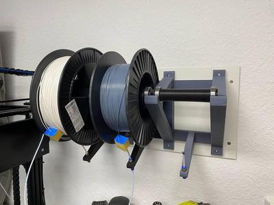 Wall-Mounted Modular Filament Spool Holder with Rollers