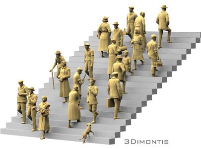 Retro People on the Stairs