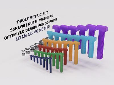 T-Bolt Metric Set M3 M4 M5 M6 M8 M10