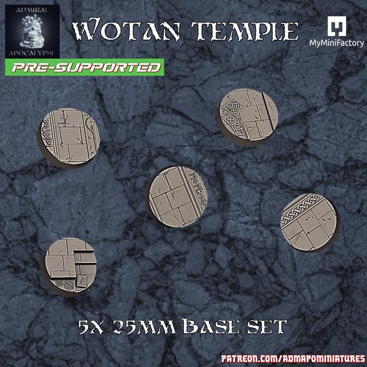 Wotan Temple Base 25mm set (Pre-supported)