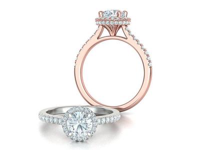 Halo Engagement Ring 1ct Stone Round halo 3dmodel