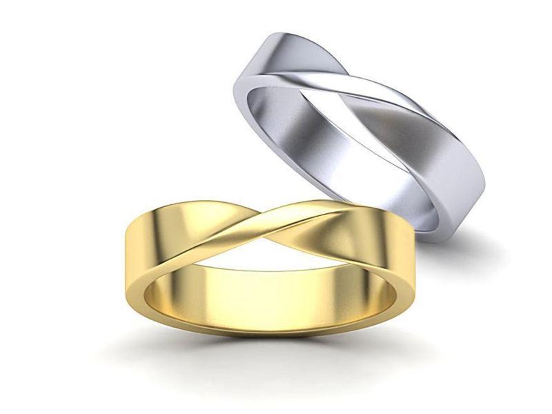 Mobius Wedding Mens Ring  5mm wide band  3dmodel