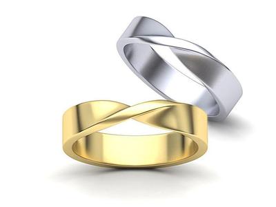 Mobius Wedding Mens Ring  5mm wide band  3dmodel