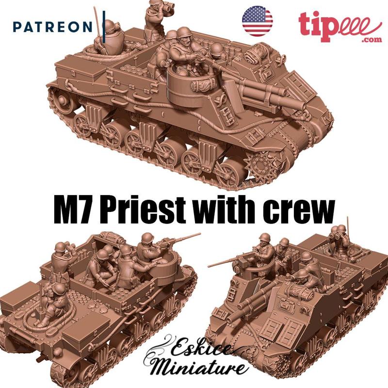 M7 Priest with crew – 28mm for wargame