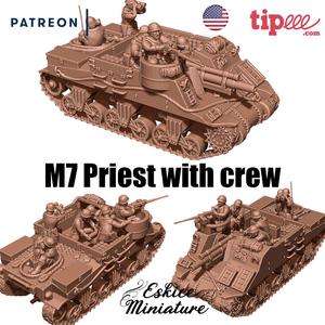 M7 Priest with crew – 28mm for wargame