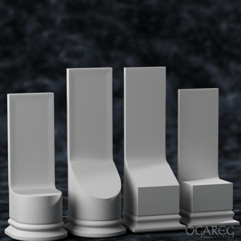 Display plinths with backdrop