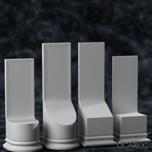 Display plinths with backdrop
