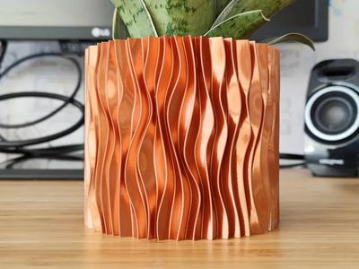 Parametric Copper Waves Plant pot and Planter – Vase mode design
