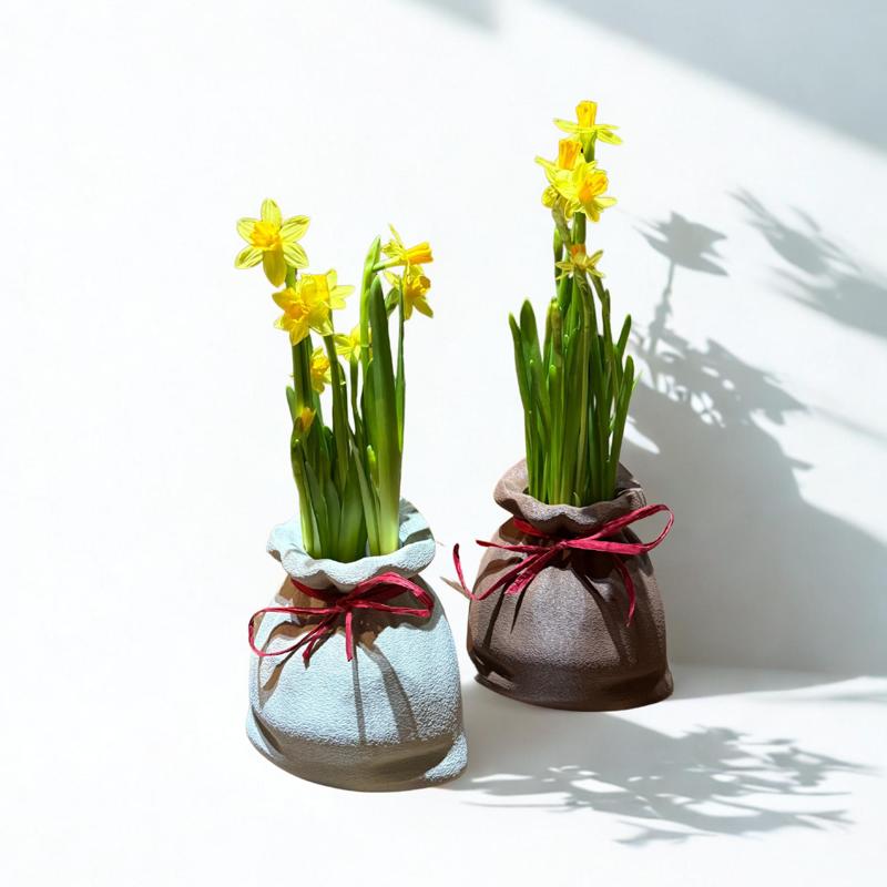 PLANTER IN BAG DESIGN / BAG PLANTER / JUTE BAG / SPRING DECORATION