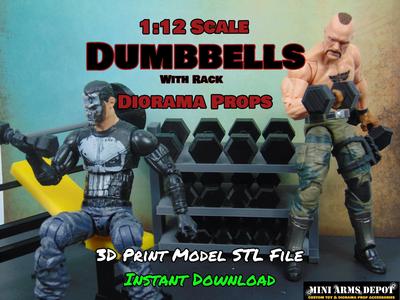 Custom 112 Dumbbells with Rack Shelf Diorama Prop for GI JOE
