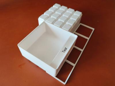 Gridfinity half grid sorting bins | With label
