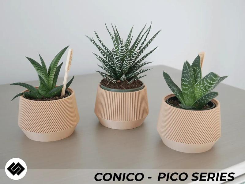 Conico Series Triple Planter Set