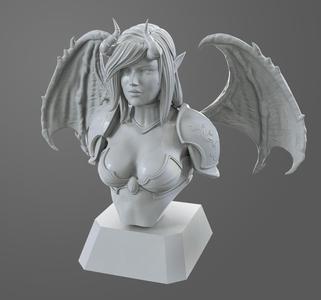 Succubus bust ready for print