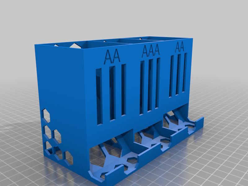 Battery dispenser triple : AA & AAA & AA Skeletonized