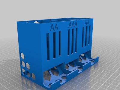 Battery dispenser triple : AA & AAA & AA Skeletonized
