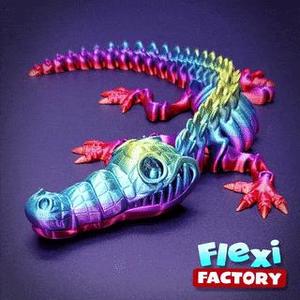 CUTE FLEXI PRINT-IN-PLACE CROCODILE with 3MF Included!