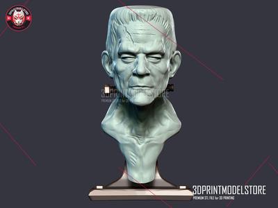 Frankenstein Monster Sculpture Bust STL File Miniature Toy