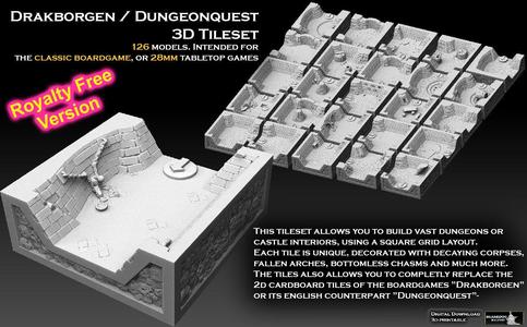 Drakborgen and Dungeonquest 3D Tile Set ROYALTY FREE VERSION