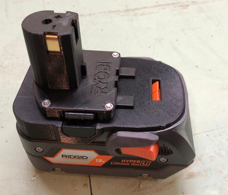 Ridgid Battery to Ryobi Tool Adapter