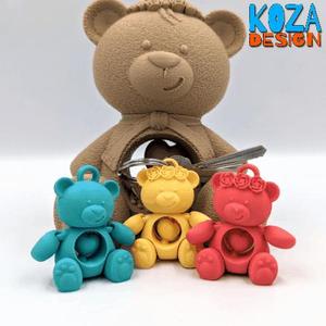 TEDDY, ARTICULATED AND FIDGET KEYCHAIN printed in place without supports