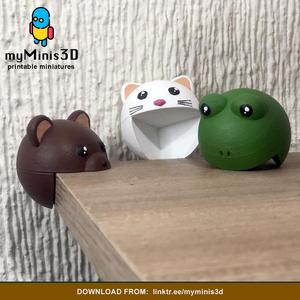 Cute Kawaii Corner Protectors Bear, Cat a Frog | 3D print models