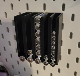 battery holder (wall mount or for ikea skadis)