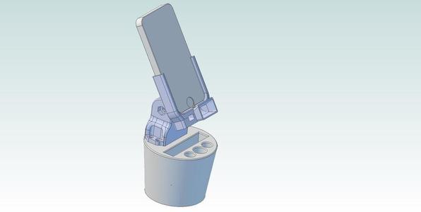 iPhone car cup holder with Audio Amplifier