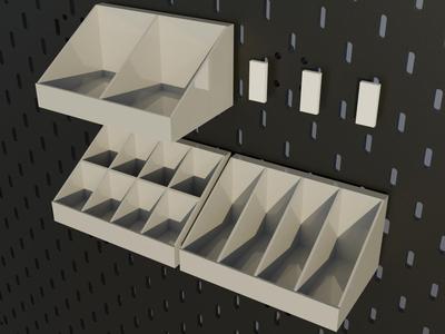 Whose pegboard? DLC6 (includes 3 partitioned storage boxes and infinitely expandable hooks)