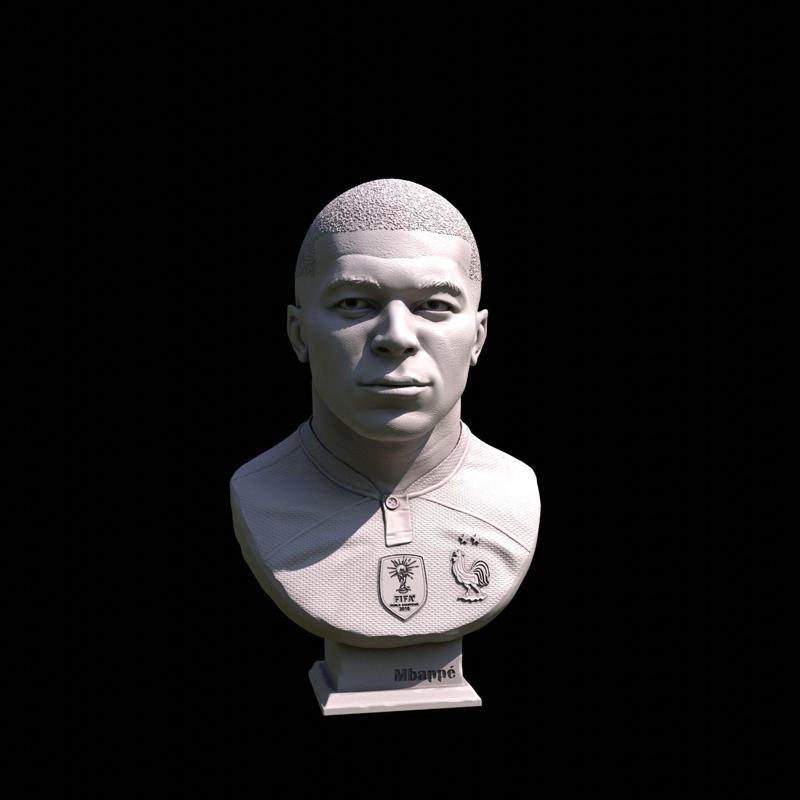 Kylian Mbappe 3D Bust for printing