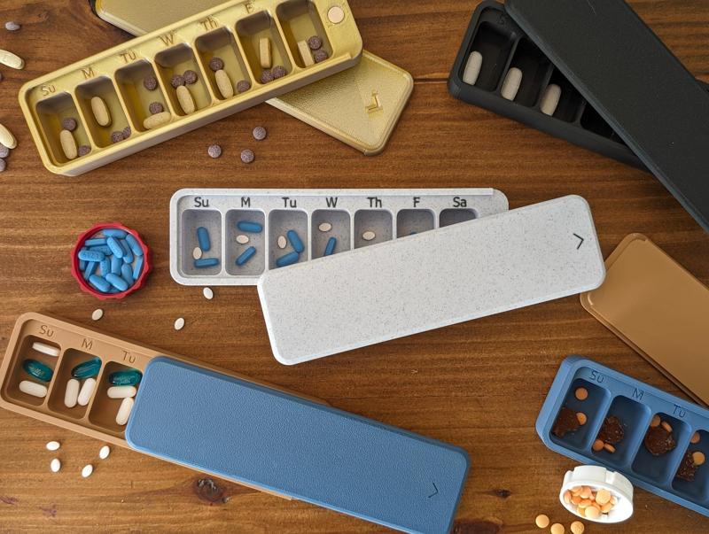 Weekly Pill Box with Sliding Lid – Multiple Styles