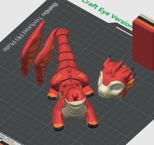 Teen Fire Elemental Dragon – Articulated – 3D print STL and multicolor 3MF file