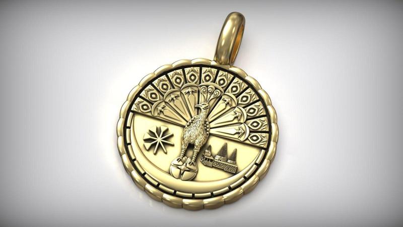Yezidi Lalish Peacock Angel Pendant