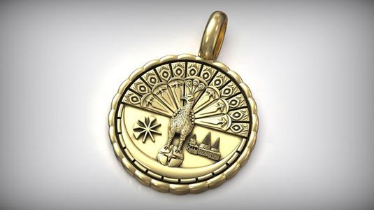 Yezidi Lalish Peacock Angel Pendant
