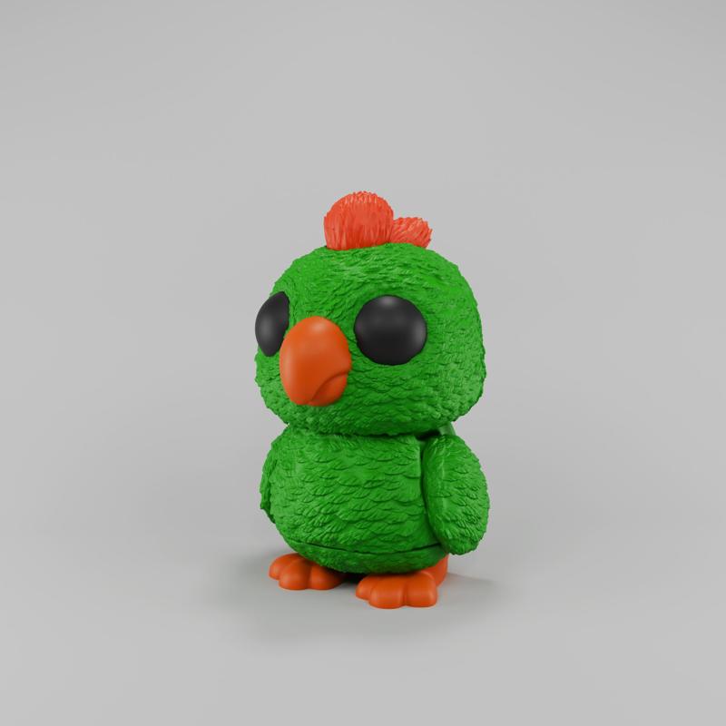 Flexy Parrot Figurine + Keychain
