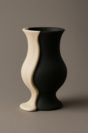 Yin Flow Vase – Black & White Duality Surreal Home Decor