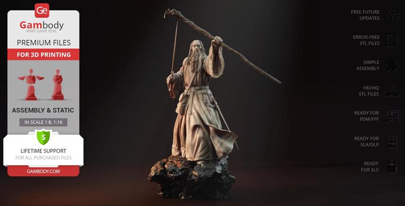 Gandalf the Grey STL files for 3D Printing | Assembly Model