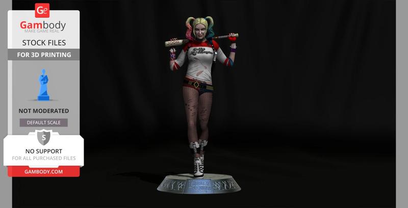 Harley Quinn Suicide Squad file STL-OBJ For 3D printer
