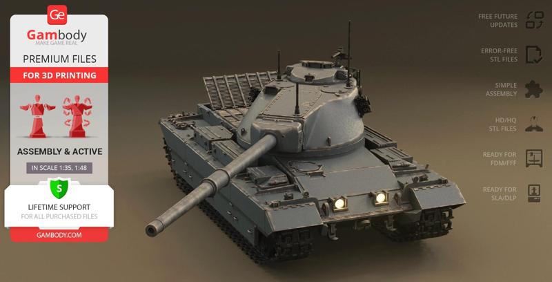 Conqueror Tank  STL files for 3D Printing | Assembly Model