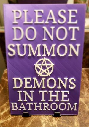 Sign – Please Do Not Summon Demons in the Bathroom