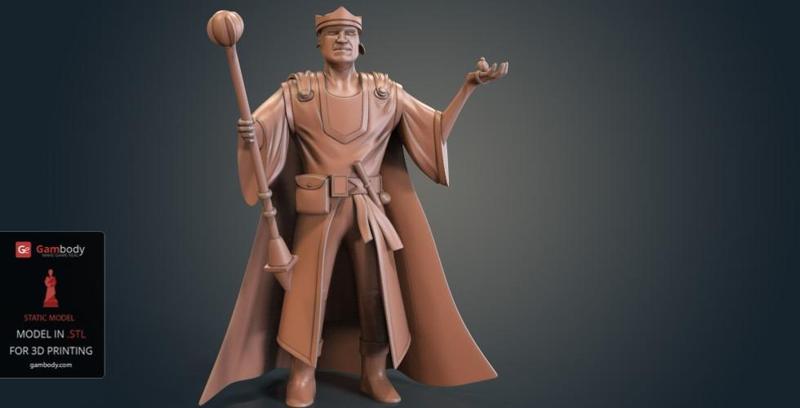 Human Wizard 3D Printing Figurine | Static