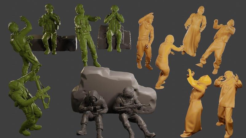 Conflict Scene Figurine Print ESFP1 Pack1 3D Model Collection