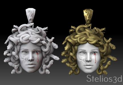 medusa pendant 3D print model cnc 3D print model