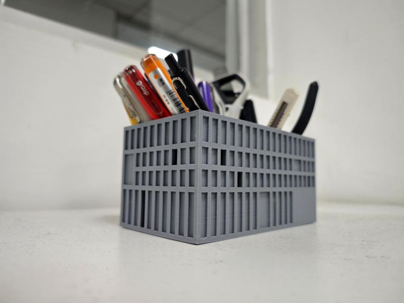 Geometric Pencil Holder Architectural Style Pencil Cup Stationery Box Storage Box