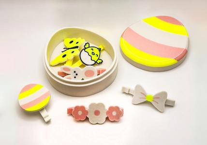 Easter Hair Clips with Egg Gift Box
