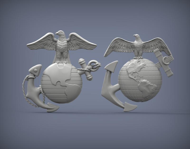 US Marine Corps Globe and Anchor Insignia Set