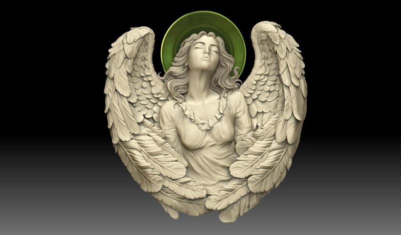 Cute angel girl statue cnc relief 3D print model 3D print model