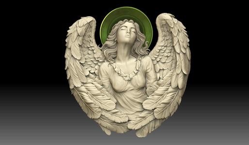 Cute angel girl statue cnc relief 3D print model 3D print model
