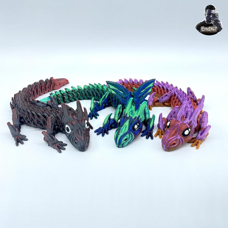 Majestic Baby Dragon – Multicolor – Articulated – Print in Place – No Supports
