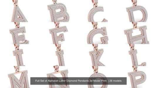 Full Set of Alphabet Latter Diamond Pendants 3d Model Print  3D Model Collection